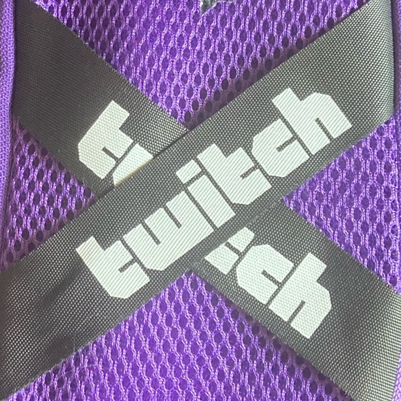 Twitch Phone Wallet Pouch Zip Up Purple Black White Bag Crossbody 5 in x 8 in - Picture 3 of 5